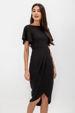 ALMEDA FLUTTER SLEEVED TULIP WRAP MIDI DRESS ALMEDA FLUTTER SLEEVED TULIP WRAP MIDI DRESS