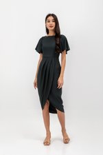 ALMEDA FLUTTER SLEEVED TULIP WRAP MIDI DRESS ALMEDA FLUTTER SLEEVED TULIP WRAP MIDI DRESS