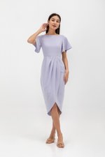 ALMEDA FLUTTER SLEEVED TULIP WRAP MIDI DRESS ALMEDA FLUTTER SLEEVED TULIP WRAP MIDI DRESS