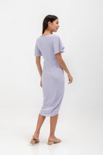 ALMEDA FLUTTER SLEEVED TULIP WRAP MIDI DRESS ALMEDA FLUTTER SLEEVED TULIP WRAP MIDI DRESS