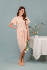 ALMEDA FLUTTER SLEEVED TULIP WRAP MIDI DRESS ALMEDA FLUTTER SLEEVED TULIP WRAP MIDI DRESS
