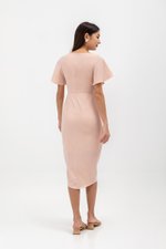 ALMEDA FLUTTER SLEEVED TULIP WRAP MIDI DRESS ALMEDA FLUTTER SLEEVED TULIP WRAP MIDI DRESS