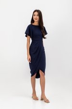 ALMEDA FLUTTER SLEEVED TULIP WRAP MIDI DRESS ALMEDA FLUTTER SLEEVED TULIP WRAP MIDI DRESS