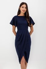 ALMEDA FLUTTER SLEEVED TULIP WRAP MIDI DRESS ALMEDA FLUTTER SLEEVED TULIP WRAP MIDI DRESS