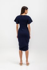 ALMEDA FLUTTER SLEEVED TULIP WRAP MIDI DRESS ALMEDA FLUTTER SLEEVED TULIP WRAP MIDI DRESS