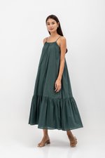 INIYA FLOUNCE HEM MAXI DRESS W SASH