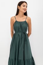 INIYA FLOUNCE HEM MAXI DRESS W SASH