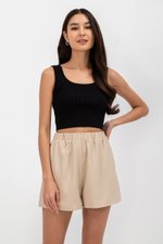 GENVERA ELASTIC WAISTBAND TENCEL SHORTS