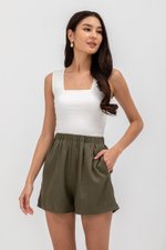 GENVERA ELASTIC WAISTBAND TENCEL SHORTS