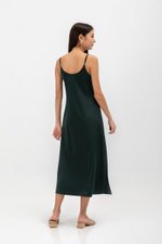 CATE SATIN SCOOP NECK BUTTONDOWN SLIP DRESS