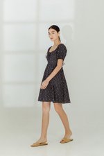 AMINA PUFF SLEEVE ABSTRACT MINI DRESS AMINA PUFF SLEEVE ABSTRACT MINI DRESS