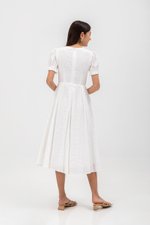 LAREINA TEXTURED V NECK MIDI DRESS LAREINA TEXTURED V NECK MIDI DRESS