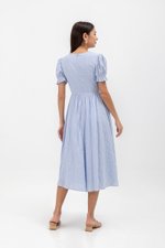 LAREINA TEXTURED V NECK MIDI DRESS LAREINA TEXTURED V NECK MIDI DRESS