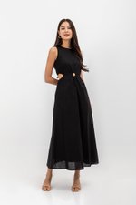 EMILENE CUT OUT LINEN MAXI DRESS EMILENE CUT OUT LINEN MAXI DRESS