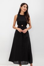 EMILENE CUT OUT LINEN MAXI DRESS EMILENE CUT OUT LINEN MAXI DRESS