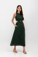 EMILENE CUT OUT LINEN MAXI DRESS EMILENE CUT OUT LINEN MAXI DRESS