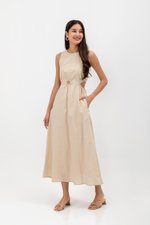 EMILENE CUT OUT LINEN MAXI DRESS EMILENE CUT OUT LINEN MAXI DRESS