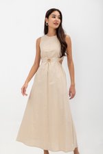 EMILENE CUT OUT LINEN MAXI DRESS EMILENE CUT OUT LINEN MAXI DRESS