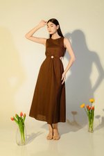 EMILENE CUT OUT LINEN MAXI DRESS EMILENE CUT OUT LINEN MAXI DRESS