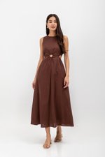 EMILENE CUT OUT LINEN MAXI DRESS EMILENE CUT OUT LINEN MAXI DRESS