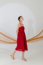 YASMIN EYELET CAMISOLE MIDI DRESS