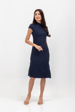 TOSCA TEXTURED SHEATH MIDI CHEONGSAM