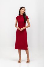 TOSCA TEXTURED SHEATH MIDI CHEONGSAM
