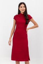 TOSCA TEXTURED SHEATH MIDI CHEONGSAM