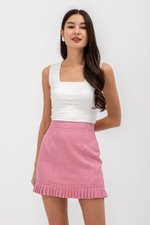 EMIRI PLEATED HEM MINI SKIRT