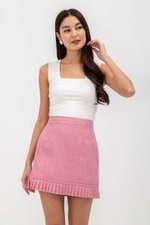 EMIRI PLEATED HEM MINI SKIRT