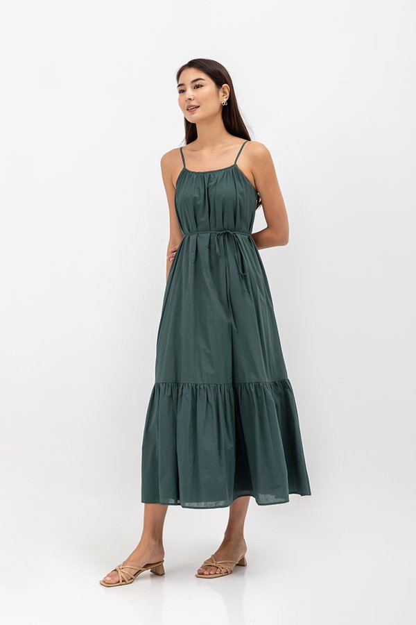 INIYA FLOUNCE HEM MAXI DRESS W SASH