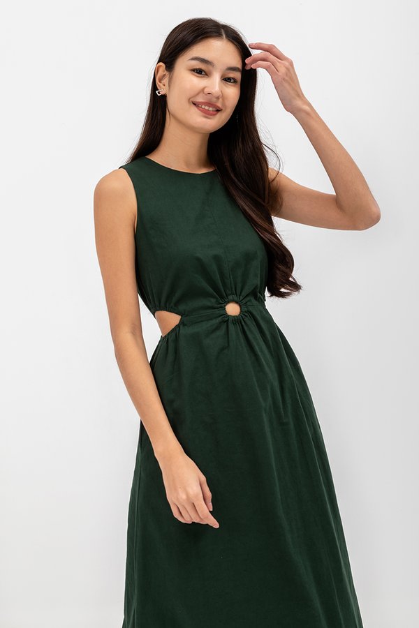 EMILENE CUT OUT LINEN MAXI DRESS