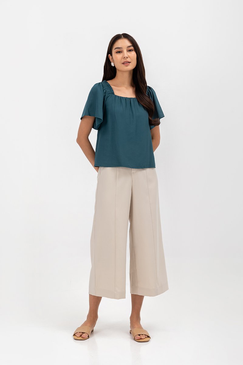 GRACIELA SQUARENECK ELASTIC STRAP TOP