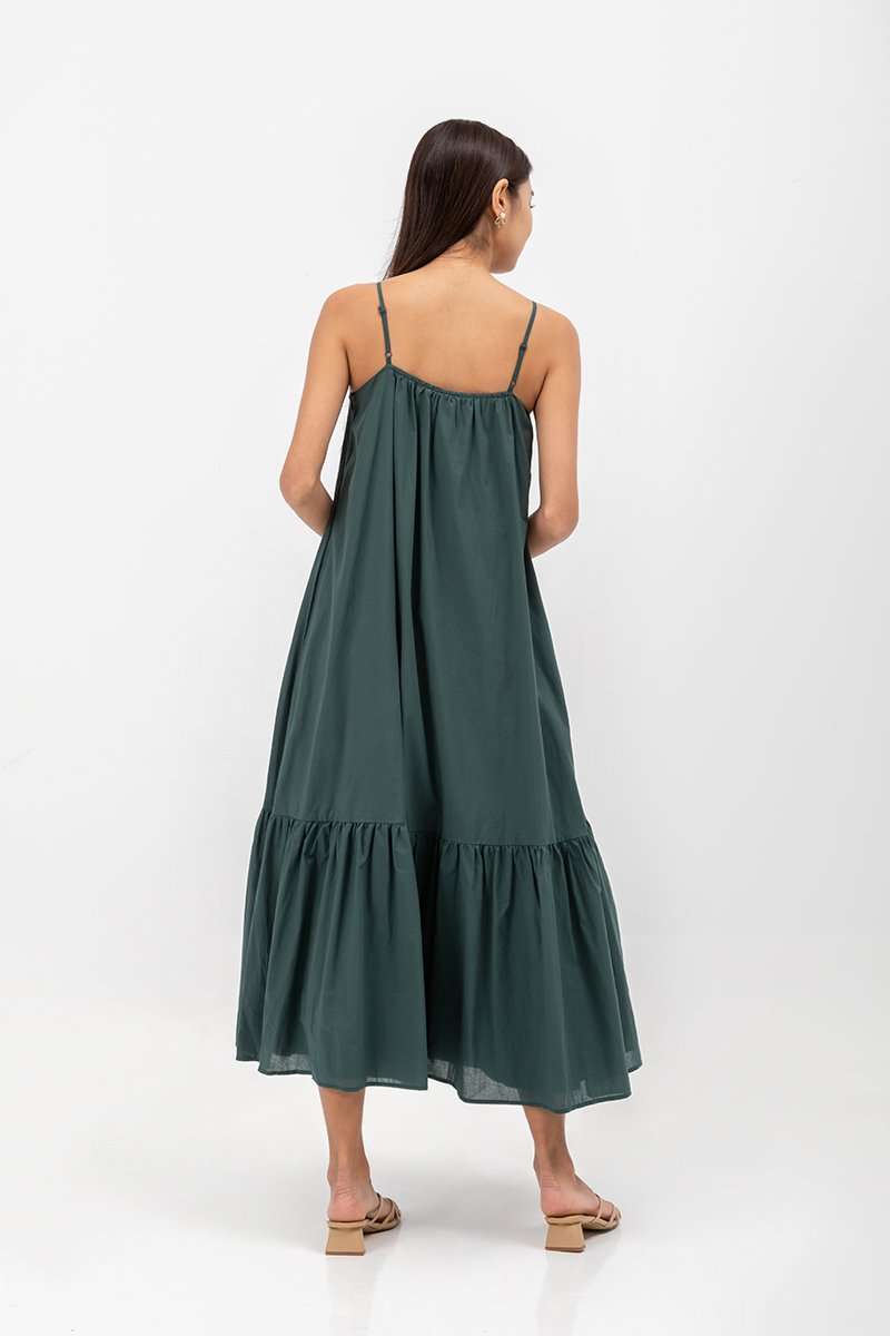 INIYA FLOUNCE HEM MAXI DRESS W SASH