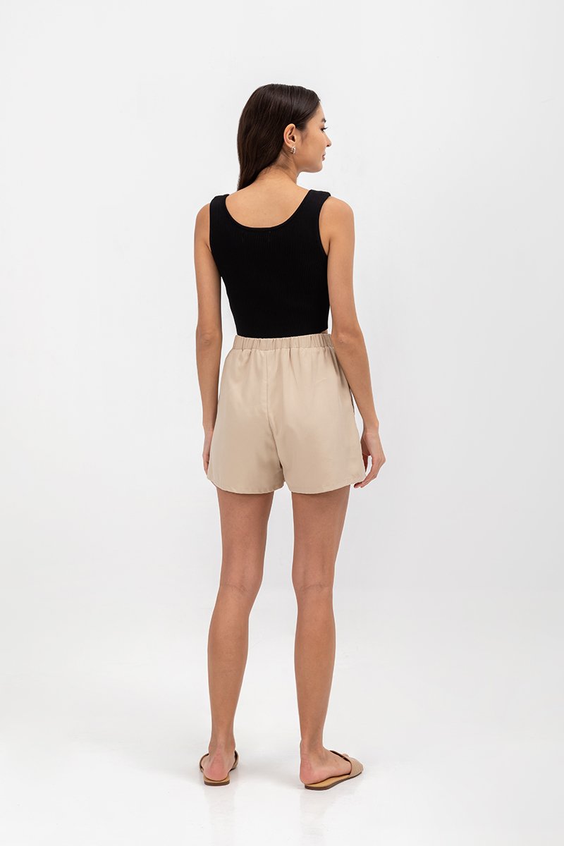 GENVERA ELASTIC WAISTBAND TENCEL SHORTS