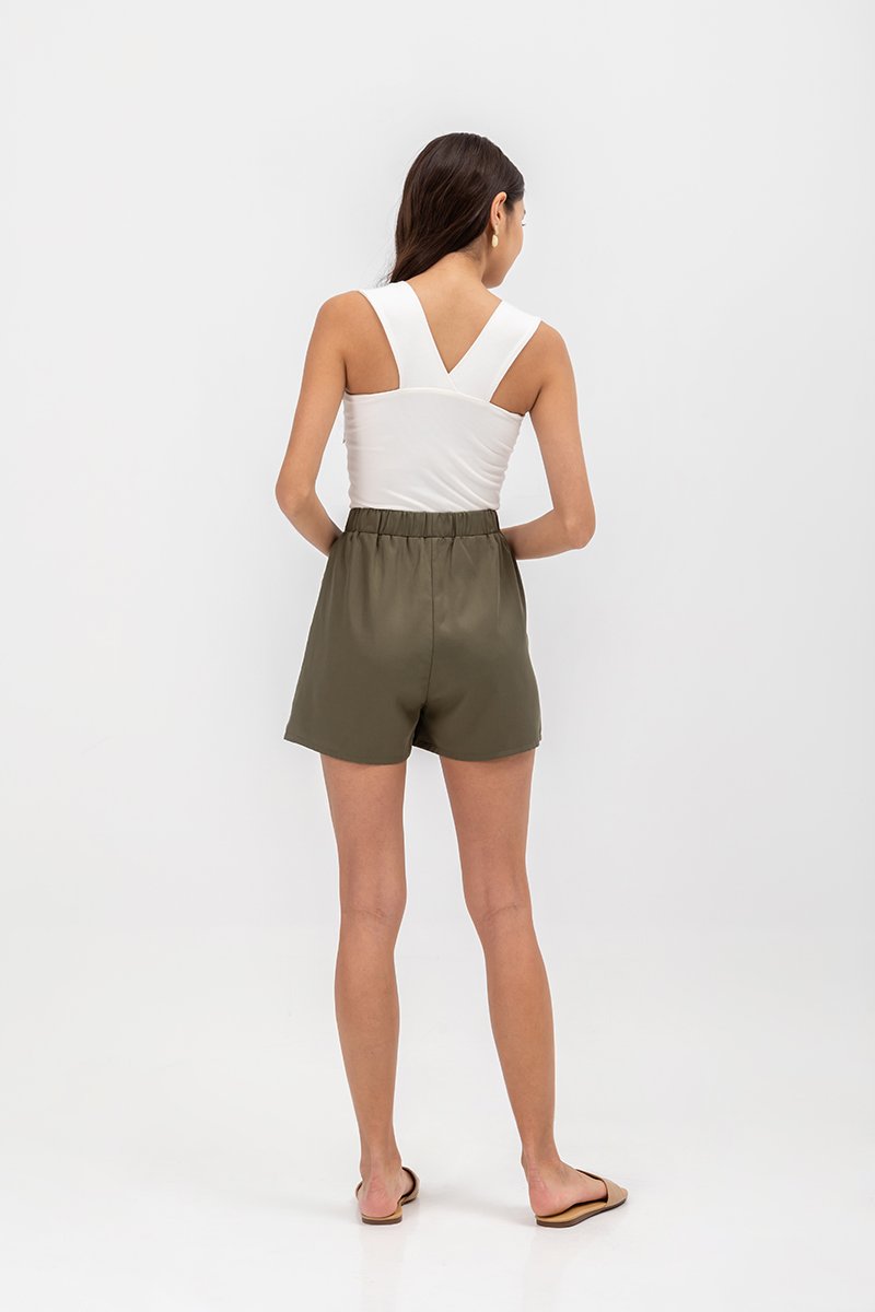 GENVERA ELASTIC WAISTBAND TENCEL SHORTS
