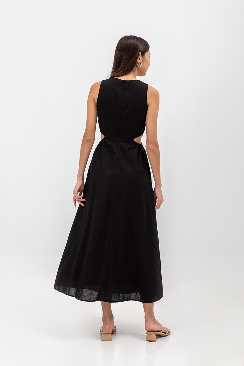 EMILENE CUT OUT LINEN MAXI DRESS