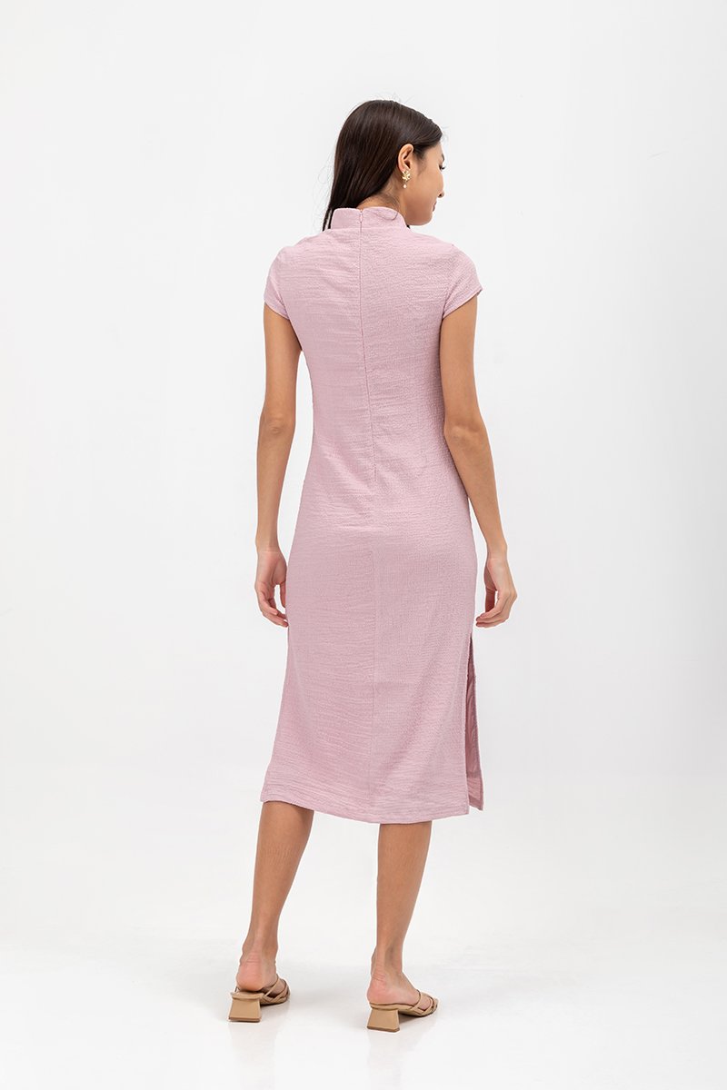 TOSCA TEXTURED SHEATH MIDI CHEONGSAM