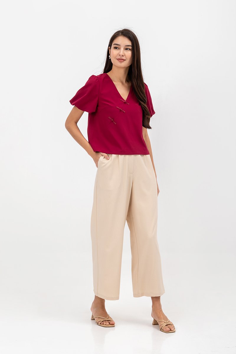 TUVA PUFF SLEEVE CHEONGSAM TOP