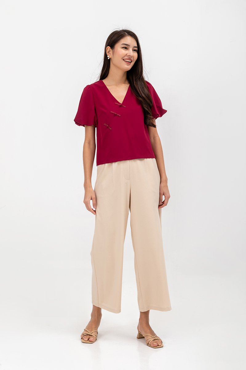TUVA PUFF SLEEVE CHEONGSAM TOP