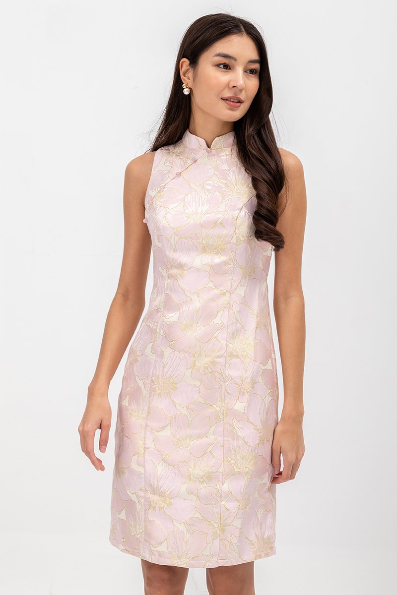 YOKO FLORAL JACQUARD CHEONGSAM