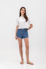 URSULA COTTON JERSEY CROPPED BOXY T SHIRT
