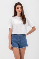 URSULA COTTON JERSEY CROPPED BOXY T SHIRT