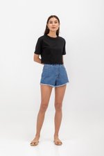 URSULA COTTON JERSEY CROPPED BOXY T SHIRT
