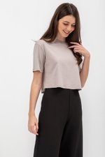 URSULA COTTON JERSEY CROPPED BOXY T SHIRT