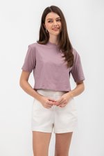 URSULA COTTON JERSEY CROPPED BOXY T SHIRT