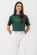 URSULA COTTON JERSEY CROPPED BOXY T SHIRT