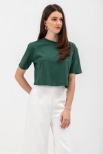 URSULA COTTON JERSEY CROPPED BOXY T SHIRT