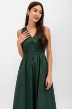GEORGINA COTTON V NECK ELASTIC WAIST MIDI DRESS GEORGINA COTTON V NECK ELASTIC WAIST MIDI DRESS