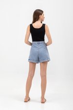 LISETTE HIGH WAIST CUFFED DENIM SHORTS